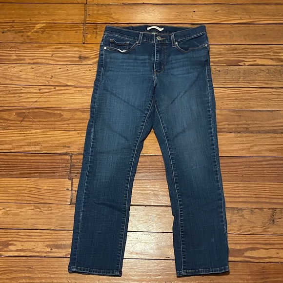 Levi's Dark Blue Straight Jeans for Women - Picture 1 of 4